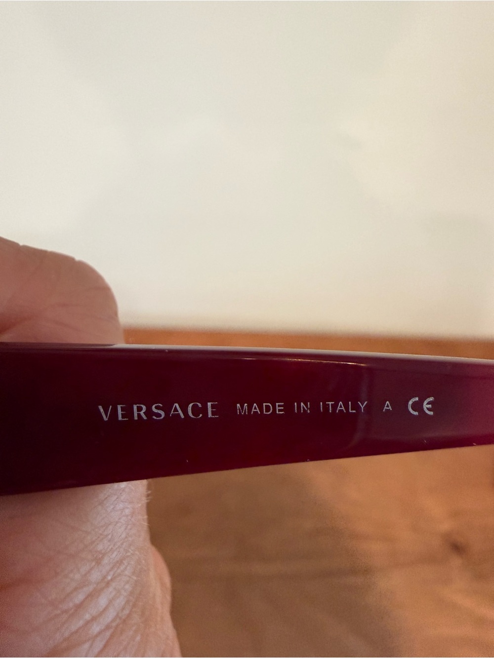 Versace Oversized Sunglasses - Burgundy Frame with Dark Lenses - Picture 3 of 3